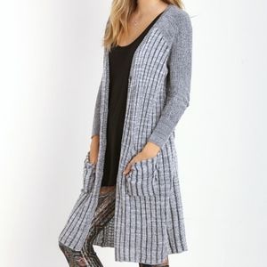 Free People Shadow Stripe Pocket Cardigan